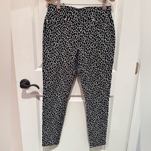 Michael Kors Black and White Animal Print Pants